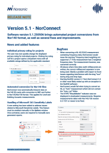 NorConnect version 5.1 release note